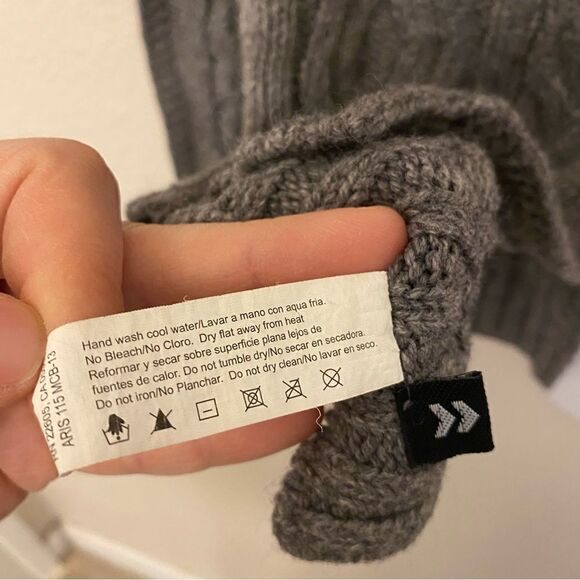 Dark gray chunky Cable knit scarf men’s women’s unisex 10x62 - Picture 5 of 9